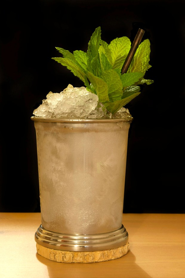 A classic mint julep cocktail